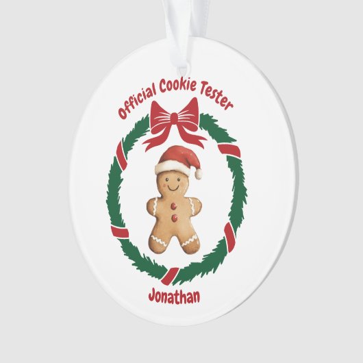 Schattigee officiële cookie tester kerst ornament (voorkant)