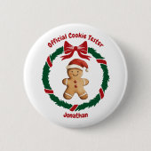 Schattigee officiële cookie tester kerst ronde button 5,7 cm (Voorkant)