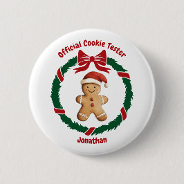 Schattigee officiële cookie tester kerst ronde button 5,7 cm