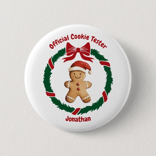 Schattigee officiële cookie tester kerst ronde button 5,7 cm (Voorkant)