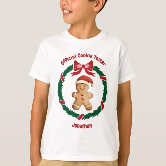 Schattigee officiële cookie tester kerst t-shirt (Voorkant)
