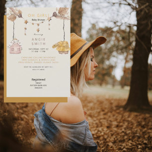 Schattigee Oh Girl Kleding Baby shower Uitnodiging