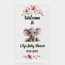 Schattigee olifant acryl baby shower