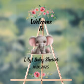 Schattigee olifant acryl baby shower bord (Neutraal)