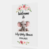 Schattigee olifant acryl baby shower bord (Hoek)