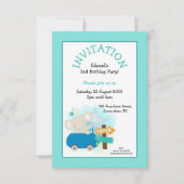 Schattigee Olifant Auto Jongen Verjaardagsfeestje Kaart (Voorkant)