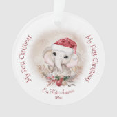 Schattigee olifant Baby eerste kerstmeisje acryl Ornament (voorkant)