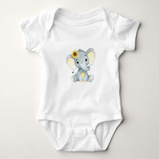 Schattigee olifant baby meisje bodysuit (Voorkant)