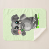 Schattigee Olifant Baby Sherpa Deken - Kies kleur (Voorkant (horizontaal))