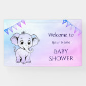 Schattigee olifant Baby shower banner (Horizontaal)