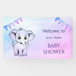 Schattigee olifant Baby shower banner