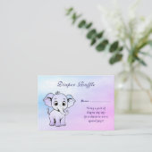 Schattigee olifant Baby shower behuizing Informatiekaartje (Staand voorkant)
