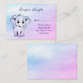 Schattigee olifant Baby shower behuizing Informatiekaartje (Voorkant / Achterkant)