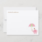 Schattigee olifant Baby shower flat dank u kaarten (Voorkant)