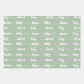 Schattigee olifant Baby shower groen groen wit Inpakpapier Vel (Voorkant 2)