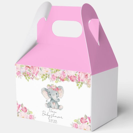 Schattigee olifant baby shower gunst box bedankdoosjes (Voorkant)