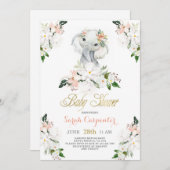 Schattigee olifant Baby shower meisje Kaart (Voorkant / Achterkant)