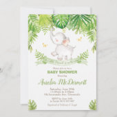 Schattigee olifant Baby shower Oerwoud Animals Boy Kaart (Voorkant)