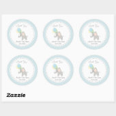 Schattigee Olifant Baby shower Sticker (blauw) (Vel)