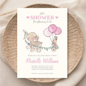 Schattigee Olifant Baby shower Uitnodiging