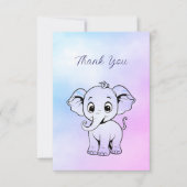 Schattigee olifant bedankkaart (Voorkant)