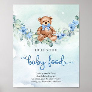 Schattigee olifant blauw bloem Guess The Baby Food Poster