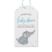 Schattigee olifant blauw Confetti Baby shower dank