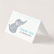 Schattigee olifant blauw Confetti Baby shower dank