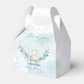 Schattigee olifant blauwe bloemen eucalyptus krans bedankdoosjes (Achterkant)