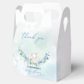 Schattigee olifant blauwe bloemen eucalyptus krans bedankdoosjes (Geopend)