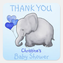 Schattigee Olifant Blue Boy Baby shower Dank u Fav