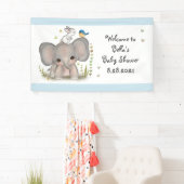 Schattigee Olifant Bunny Baby shower Party Banner (Insitu)