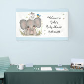 Schattigee Olifant Bunny Baby shower Party Banner (Beurs)