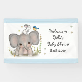 Schattigee Olifant Bunny Baby shower Party Banner