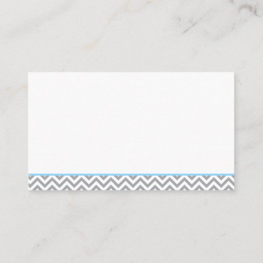 Schattigee olifant Chevron Blue Diaper Raffle Tick Informatiekaartje (Achterkant)