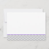 Schattigee Olifant Chevron Paarse Baby shower Kaart (Achterkant)