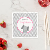 Schattigee olifant Chevron roze Baby shower Servetten (Insitu)