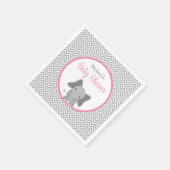 Schattigee olifant Chevron roze Baby shower Servetten (Hoek)