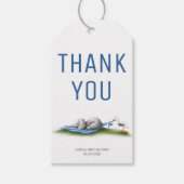 Schattigee olifant dank u Baby shower Cadeaulabel (Voorkant)