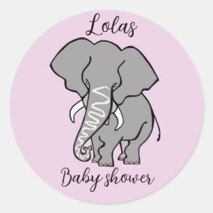 Schattigee OLIFANT - Dier - Baby shower - Personal Ronde Sticker