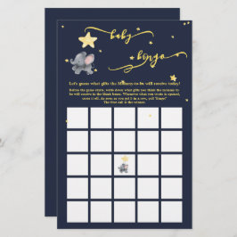 Schattigee olifant en ballon Baby bingo spel