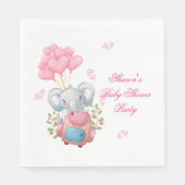 Schattigee olifant en ballon Baby shower papier se Servet (Voorkant)