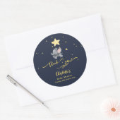 Schattigee olifant en ballon Baby shower Ronde Sticker (Envelop)