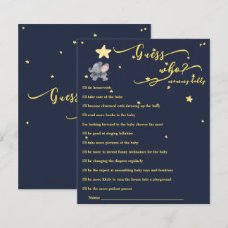 Schattigee olifant en ballon Baby shower spel