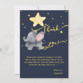 Schattigee olifant en ballon onder de sprankelende bedankkaart (Voorkant)