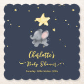 Schattigee olifant en ballon onder de sprankelende kartonnen onderzetters (Voorkant)