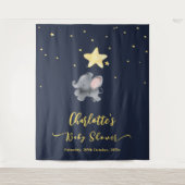 Schattigee olifant en ballon onder de sprankelende wandkleed (Voorkant)