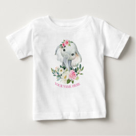 Schattigee Olifant en BLush Pink Floral 1e verjaar