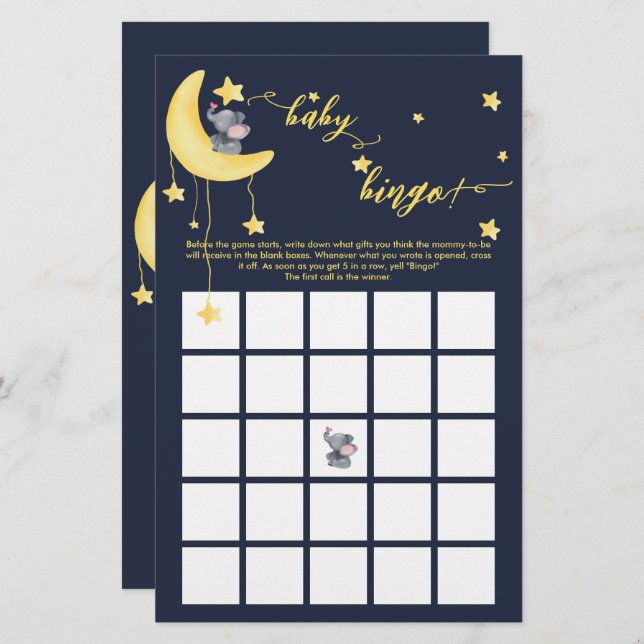 Schattigee olifant en kleine vlinder Baby bingo sp (Voorkant / Achterkant)