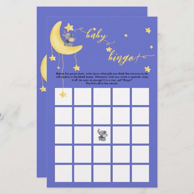 Schattigee olifant en kleine vlinder Baby bingo sp (Voorkant / Achterkant)